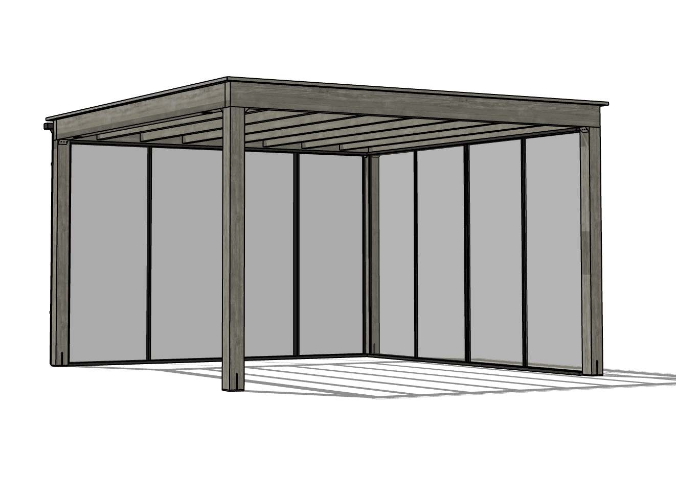 Prístrešok - Zasklenie