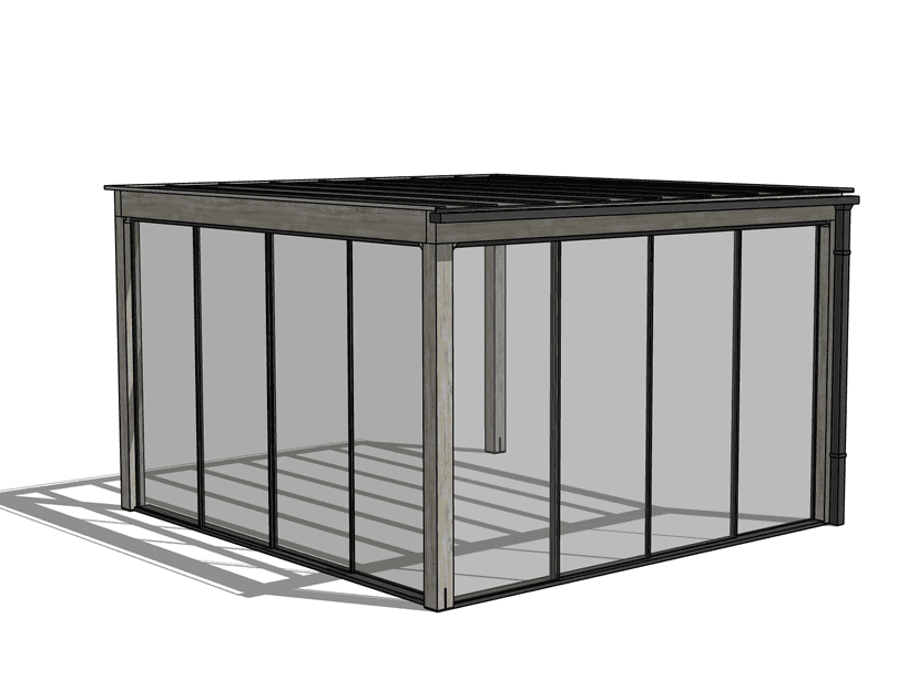 prístrešok - zasklenie